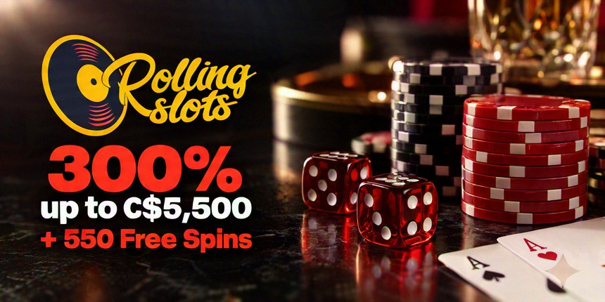 Mobile Casino Rolling Slots 300% up to C$5,500 + 550 Free Spins